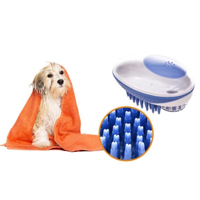 2 in 1 Shampoo Dispensing Dog Bathing Shower Tool Massage Pet Brush